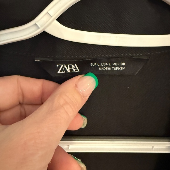 Zara Belted button front midi Shirtdress Black 45098 - Picture 8 of 12